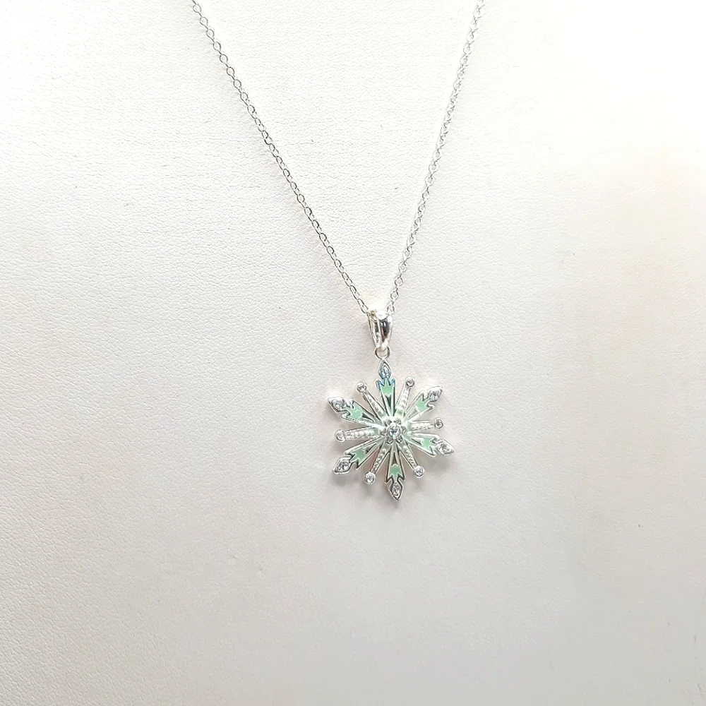 Disney Frozen Silver Plated Snowflake Pendant Necklace